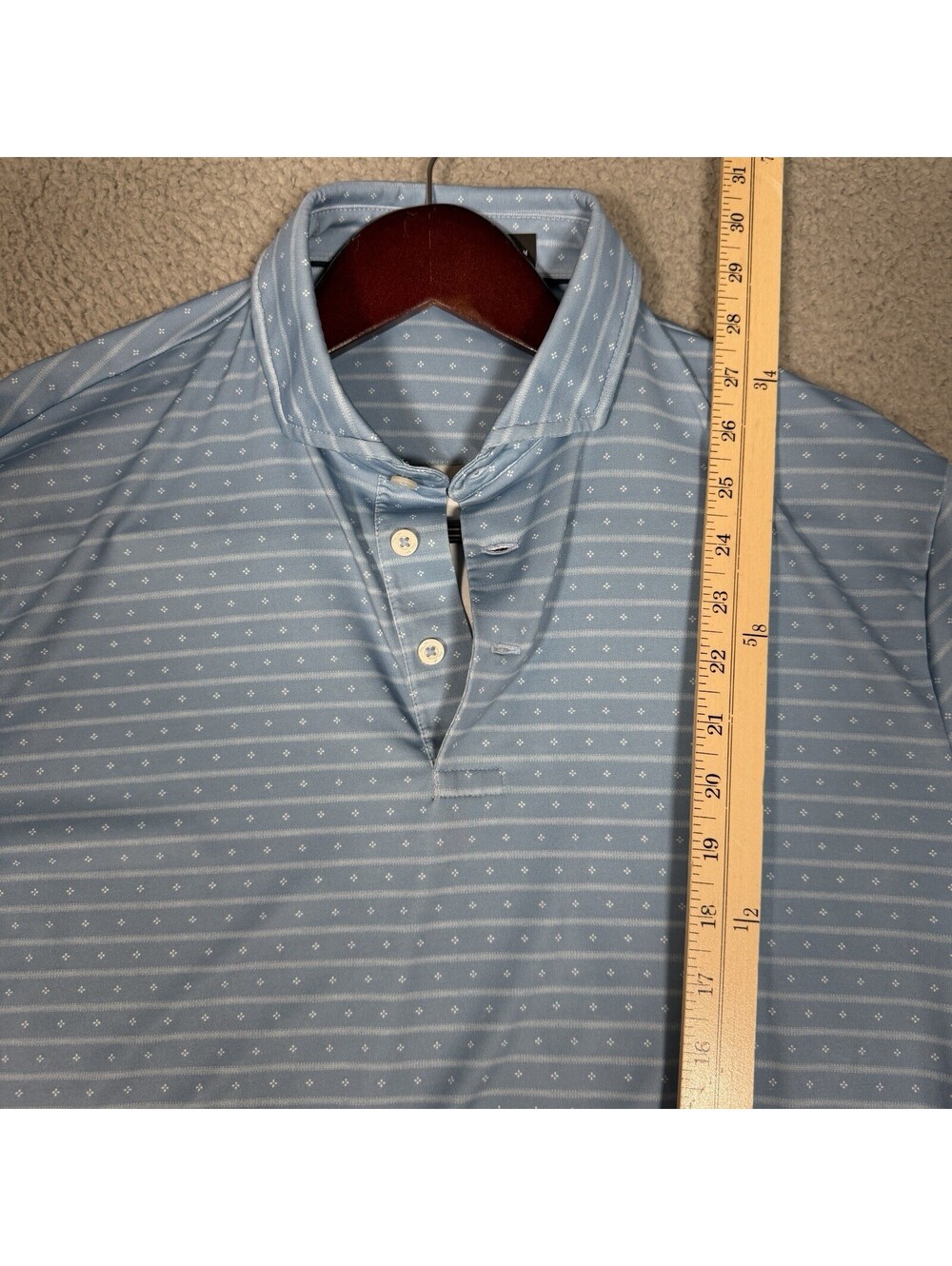 RLX Ralph Lauren Performance Polo Medium Men's Striped Golf Blue M